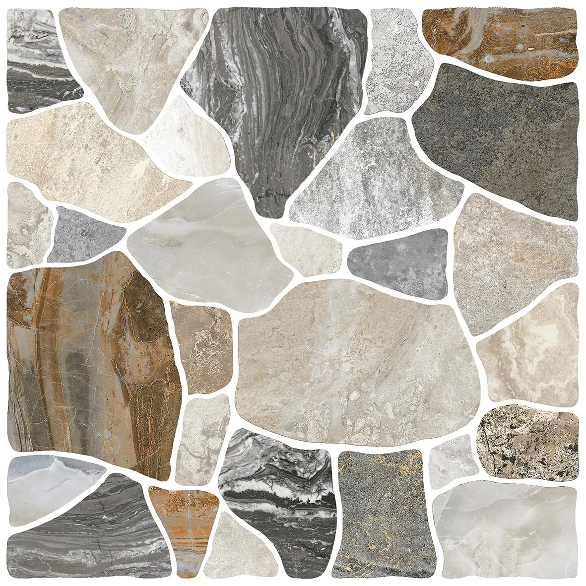 45x45 Sorrento Açık Gri & Kahve Mix