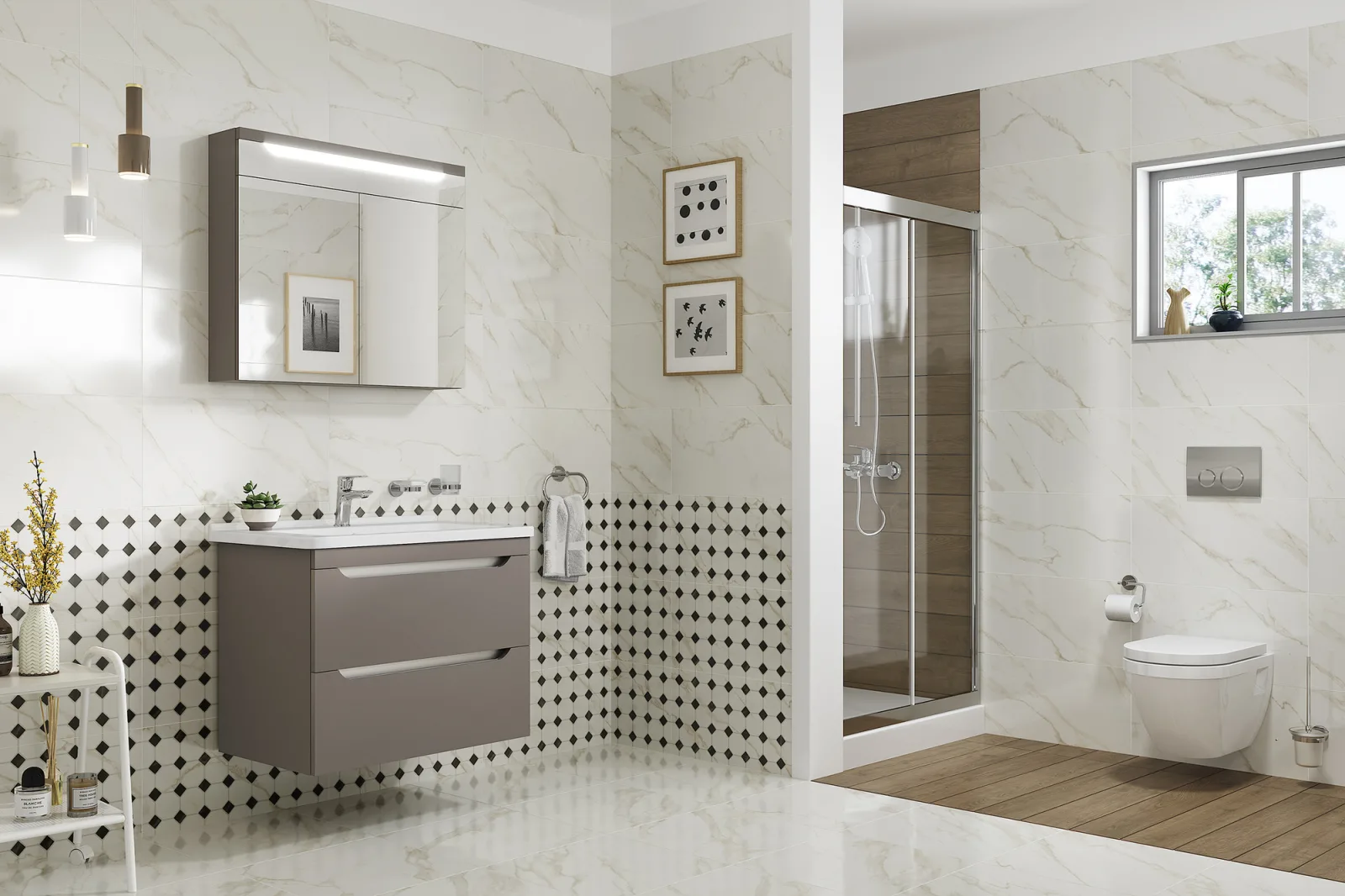 Line Calacatta Parlak Krem Dekor — 3