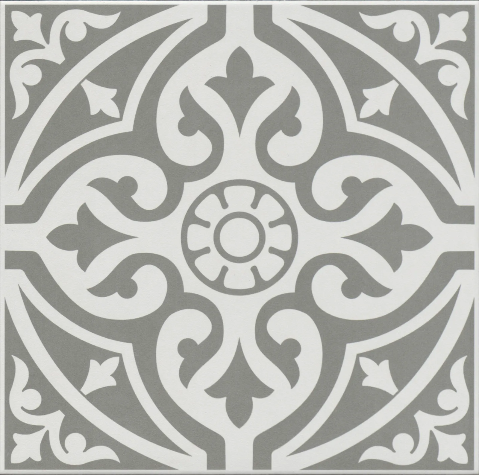 Ornament Mat Gri Klasik Sırlı Granit
