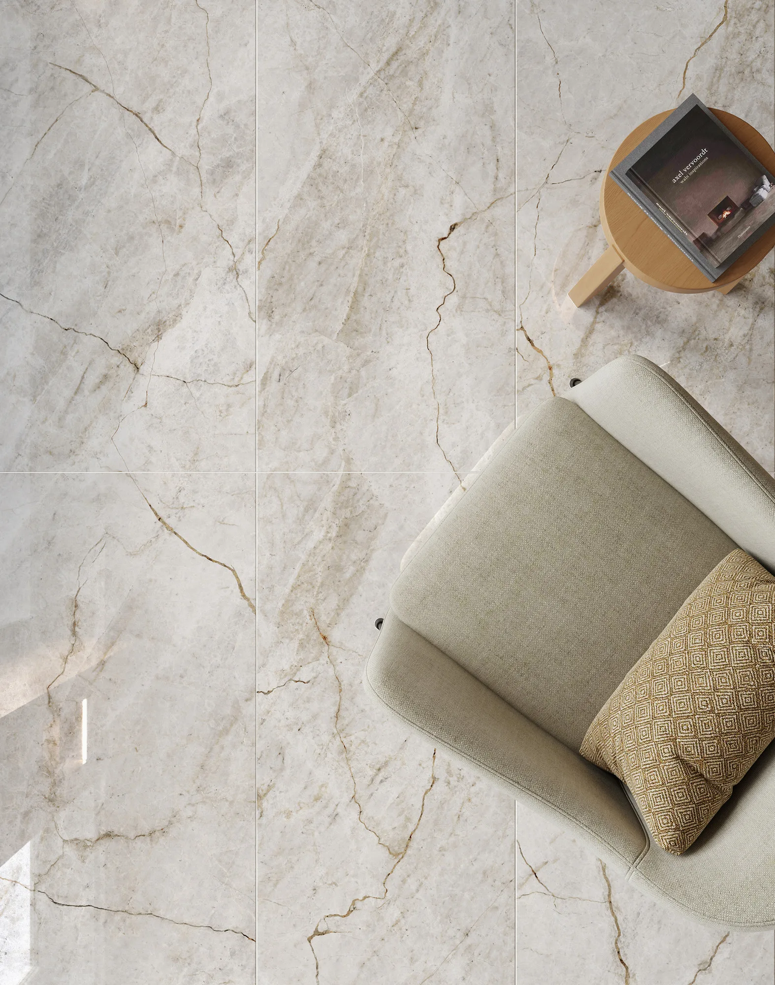 Bianco Persia Parlak Porselen Karo 60x120