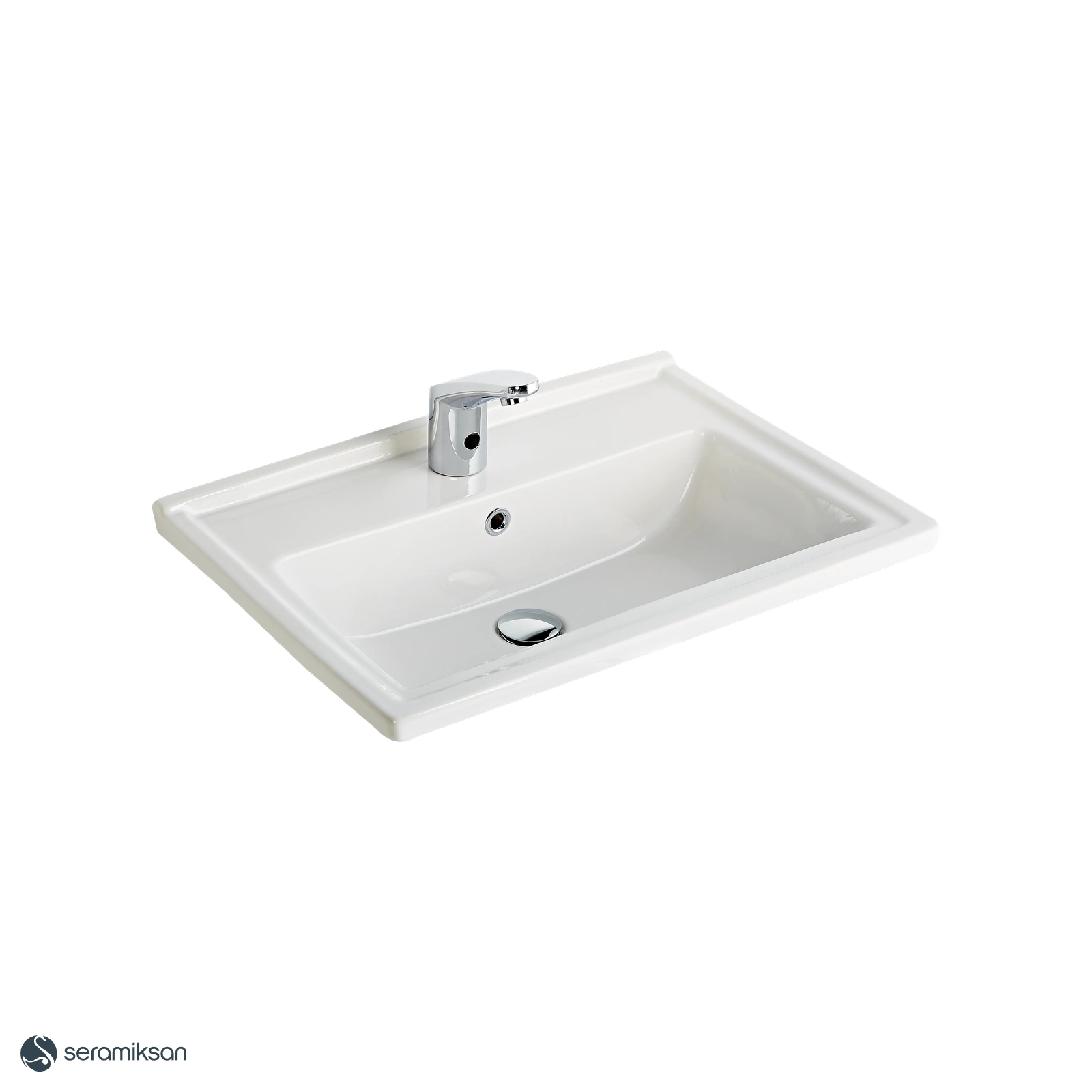 SILVA KARE ETAJERLI TEZGAH ÜSTÜ LAVABO 65CM