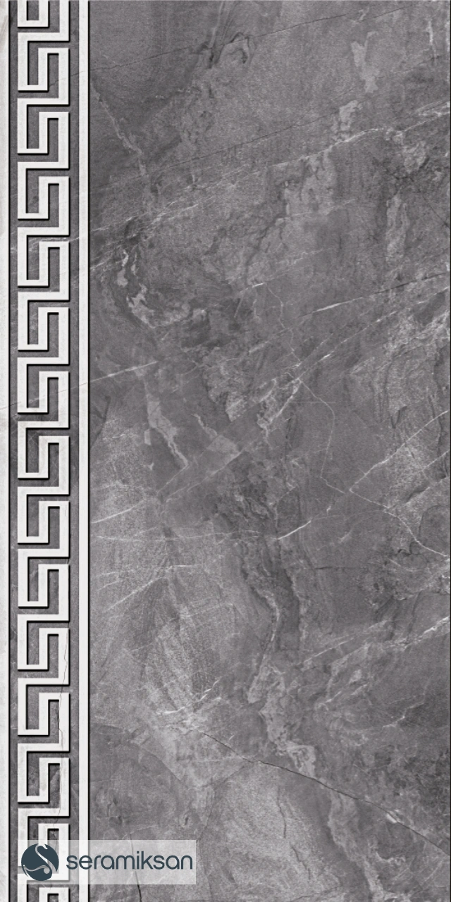 30*60 ZEUS BORDUR KOYU GRİ MOTİF