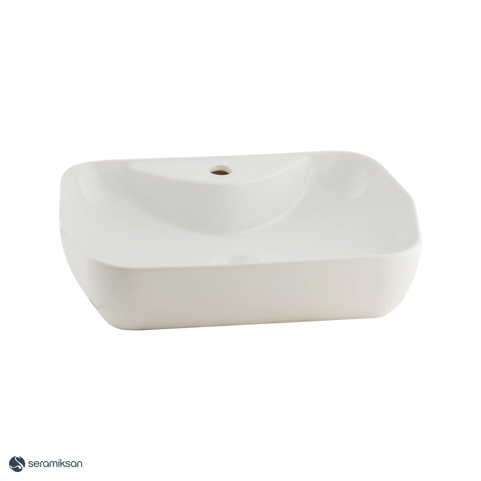 LUCIDA PARLAK BEYAZ TEZGAH ÜSTÜ LAVABO BATARYA DELİKLİ
