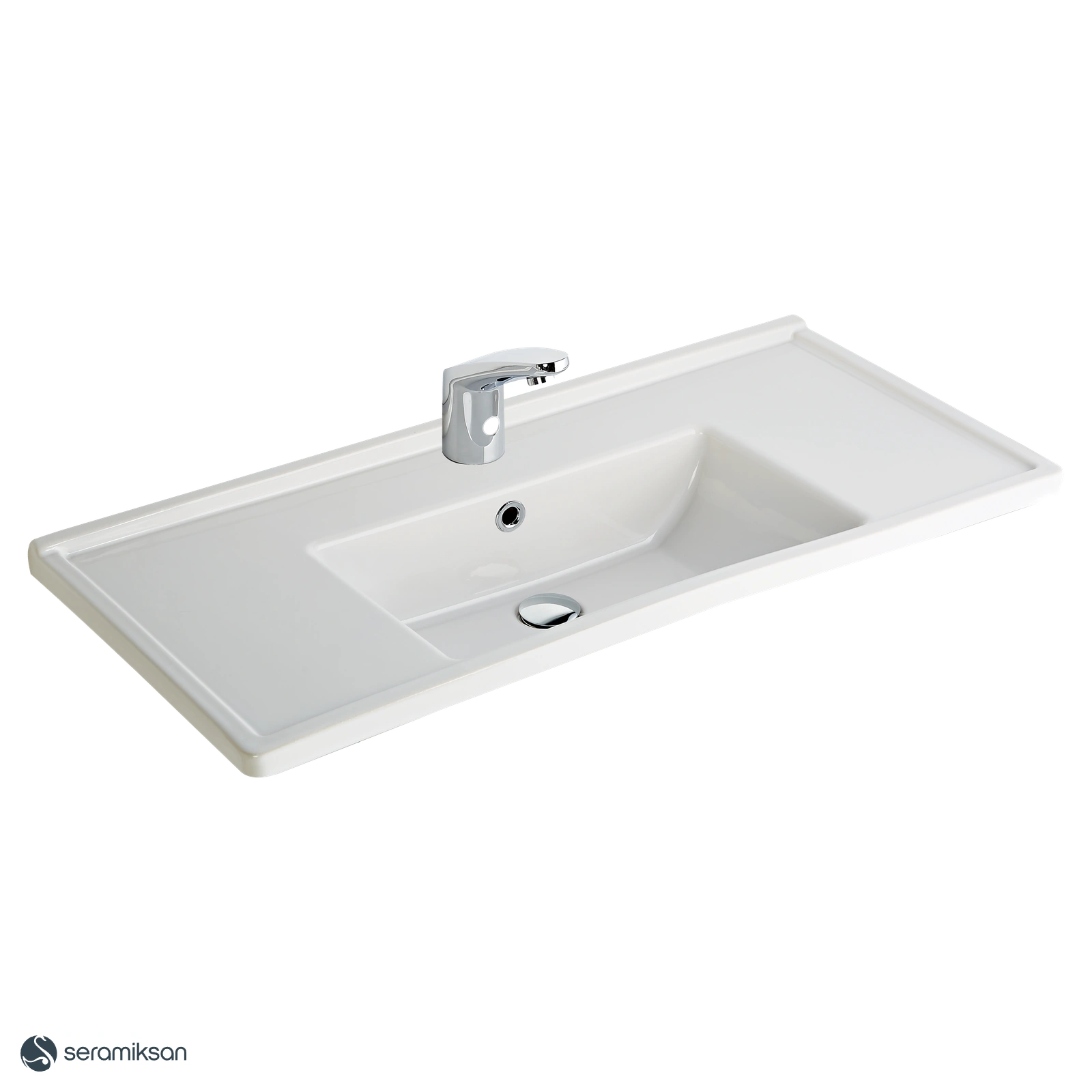 SILVA KARE ETAJERLI TEZGAH ÜSTÜ LAVABO 100CM