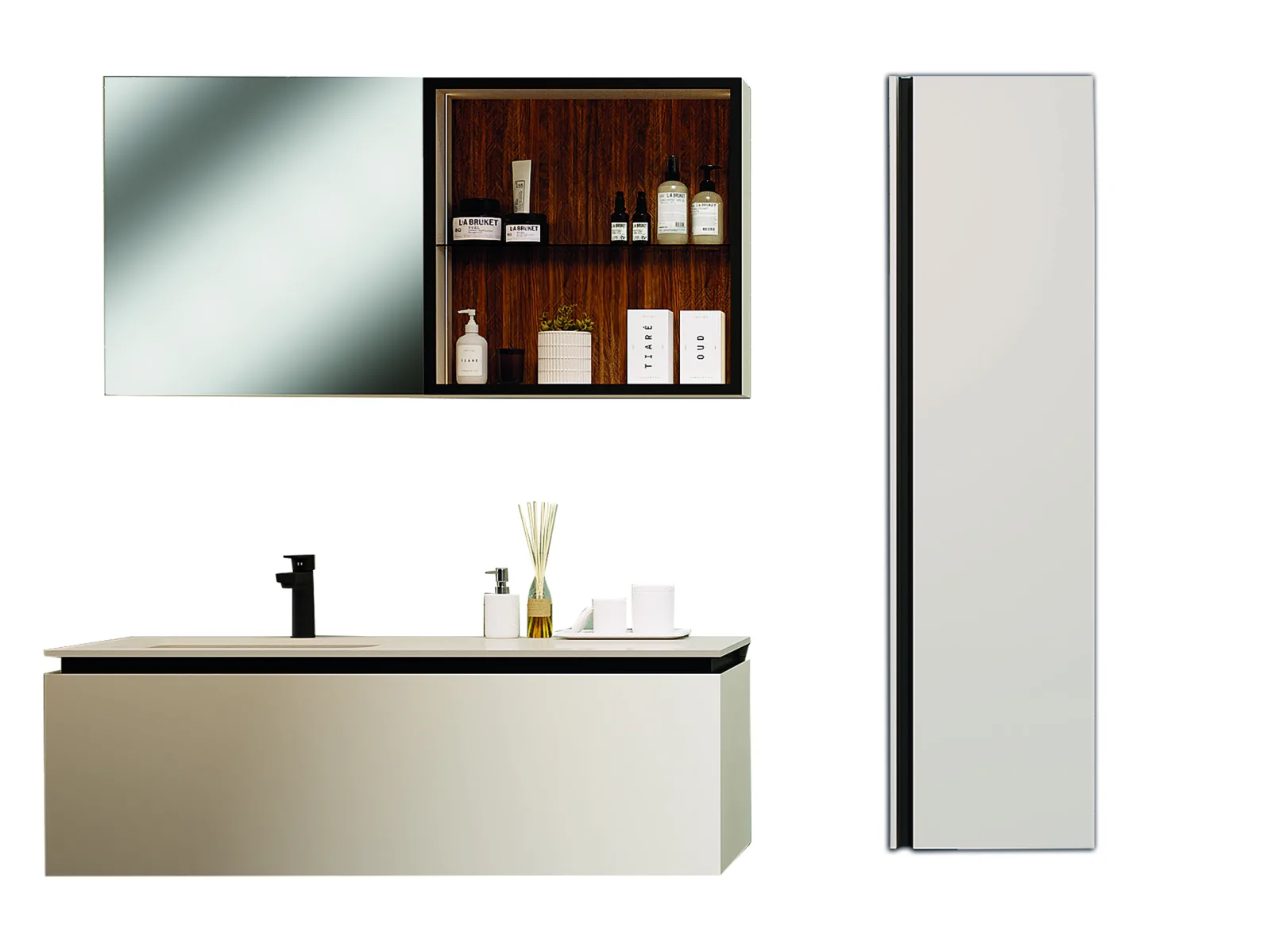 SATURN  BANYO DOLABI SET 120 CM LK MAT EKRU — 2