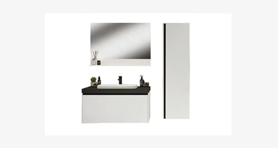 MERKÜR  BANYO DOLABI SET 80 CM LK MAT BEYAZ