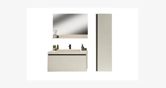 MERKÜR  BANYO DOLABI SET 100 CM LK MAT EKRU