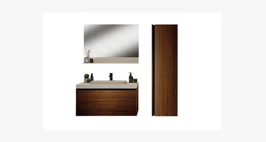 MERKÜR  BANYO DOLABI SET 80 CM CL MAT FREZE CEVİZ