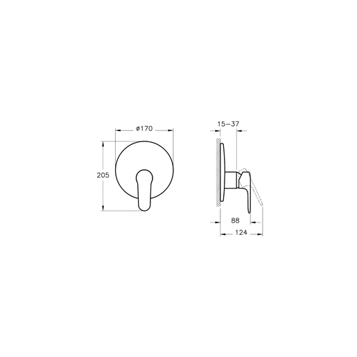 Root Round Termostatik Ankastre Duş Bataryası — 2