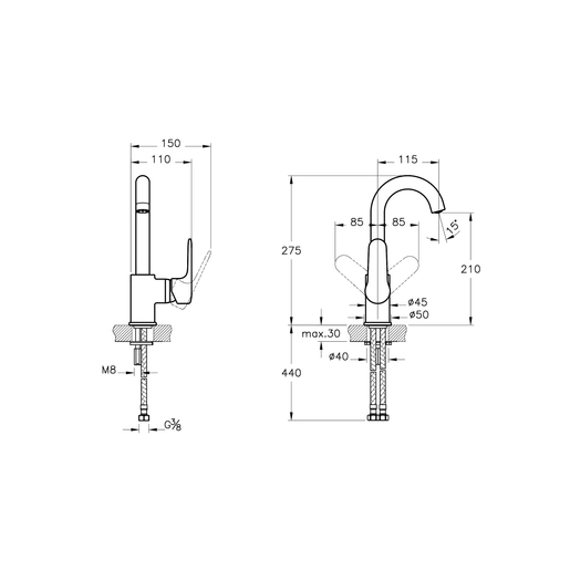 Root Round Lavabo Bataryası — 2