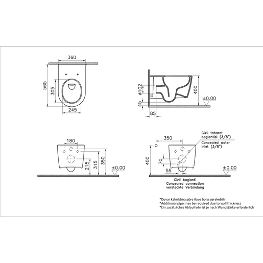 Metropole Round QuantumFlush Asma klozet — 4