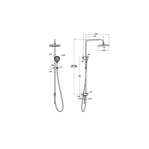 Core Round Duş Kolonu — 2