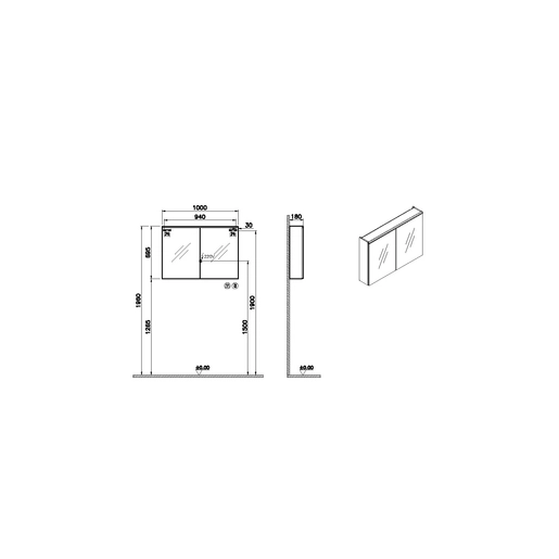 Core Aynalı Banyo Dolabı — 2